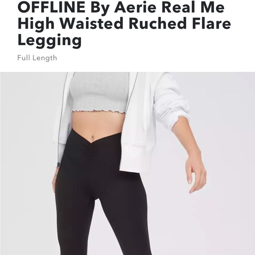 Offline by Aerie Real Me High Waisted Ruched Flare Leggings brand new with tags